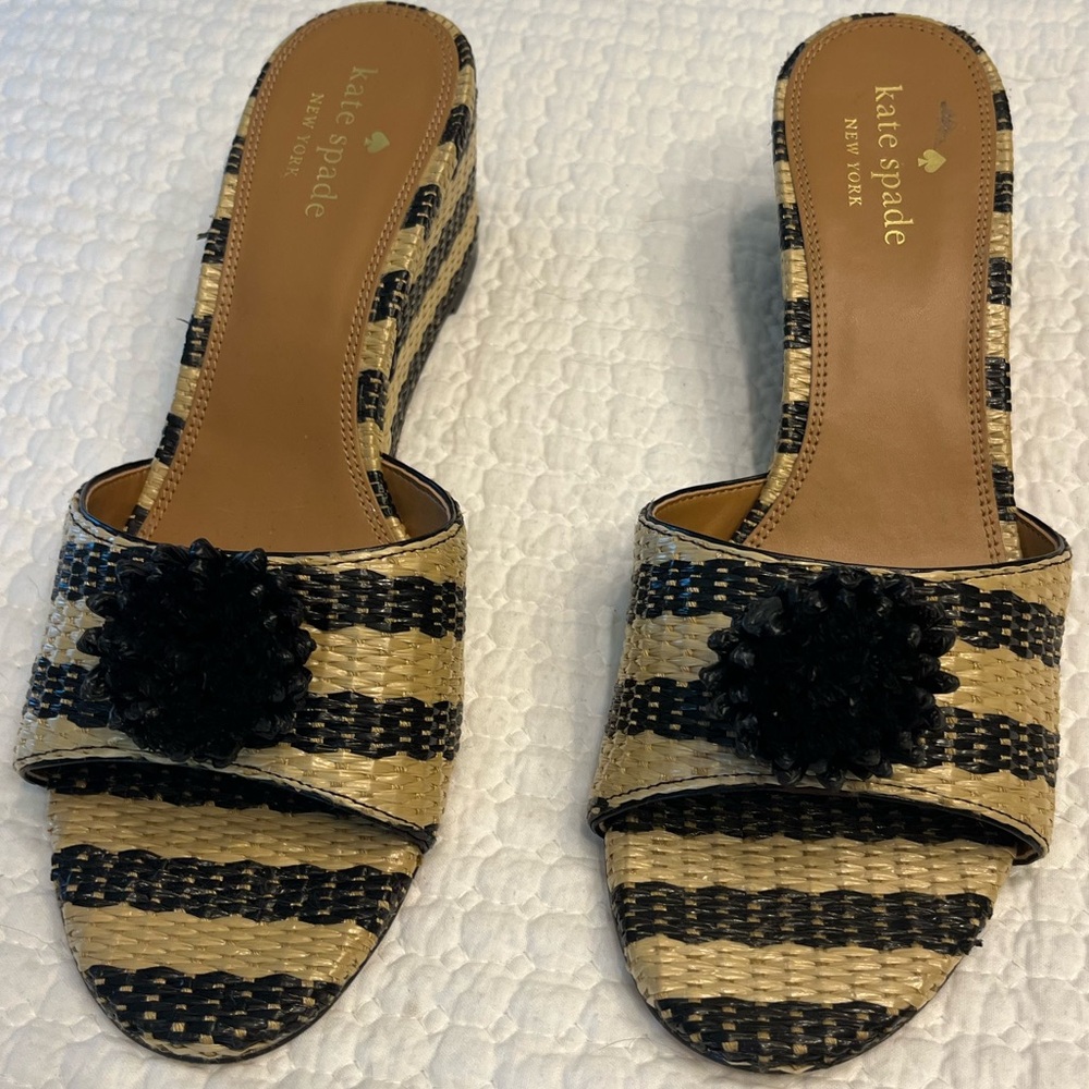 Kate Spade Seville Raffia Wedge Sandals